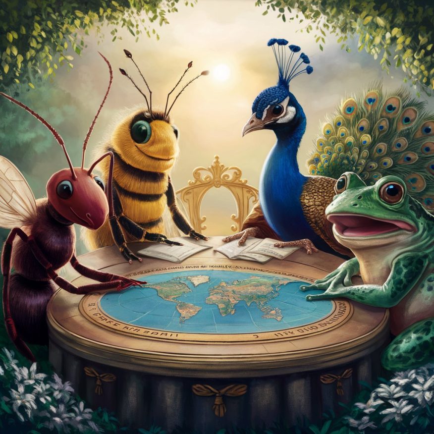 La fourmi, l’abeille, la huppe et la grenouille
